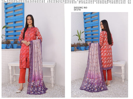 MONICA BY RANA ARTS UN-STITCHED 3PC | D-08