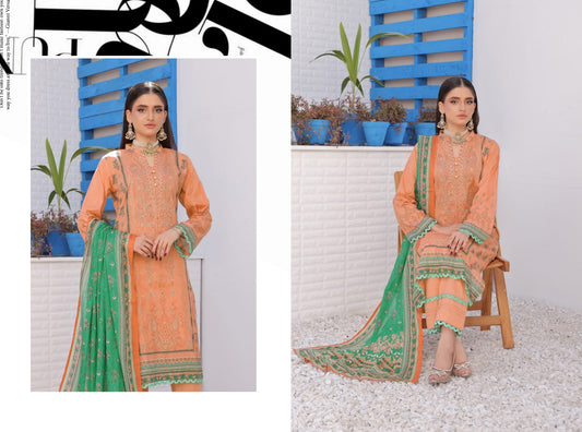 MONICA BY RANA ARTS UN-STITCHED 3PC | D-09