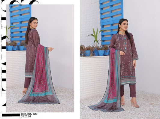 MONICA BY RANA ARTS UN-STITCHED 3PC | D-10