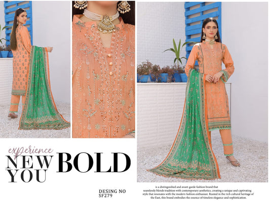 MONICA BY RANA ARTS UN-STITCHED 3PC | D-09