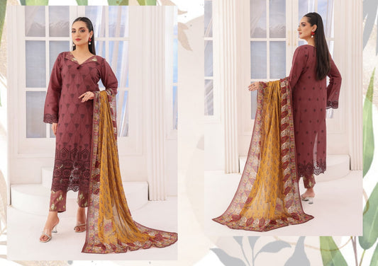 LAIBA BY RANA ARTS UN-STITCHED 3PC | D-04