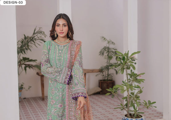 MAAHI BY HANNAN FABRICS SEMI-STITCHED 3PC | D-03