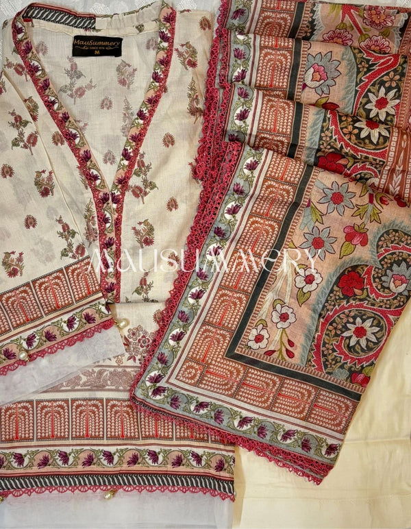 MAUSUMMERY LUXURY LAWN STITCHED | D-07