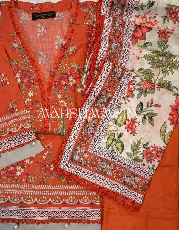MAUSUMMERY LUXURY LAWN STITCHED | D-09