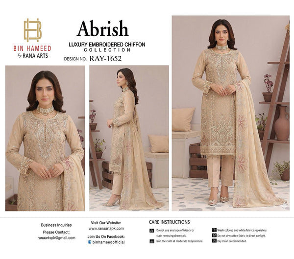 Abrish bin hameed rana arts chiffon collecton -ray 1652