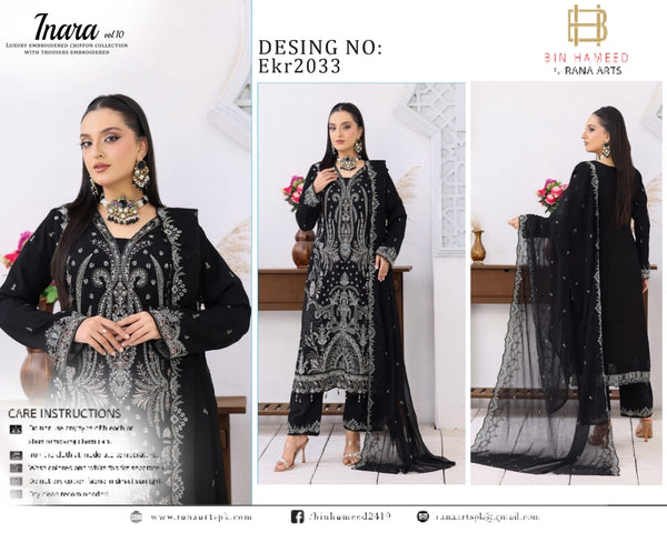 INARA BY BIN HAMEED SEMI-STITCHED 3PC | EKR-2033