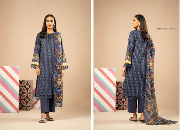 MORJA BY GULJEE UN-STITCHED 3PC| D-07