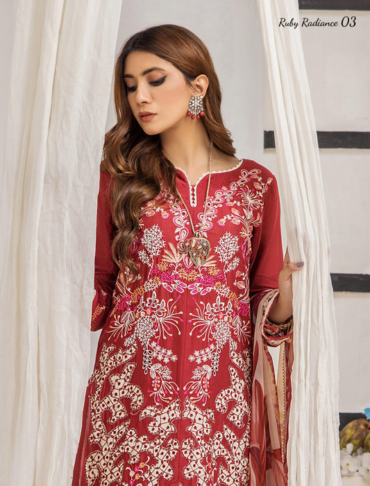 ZARA ALI BARIYA SEMI STITCHED '24- D03