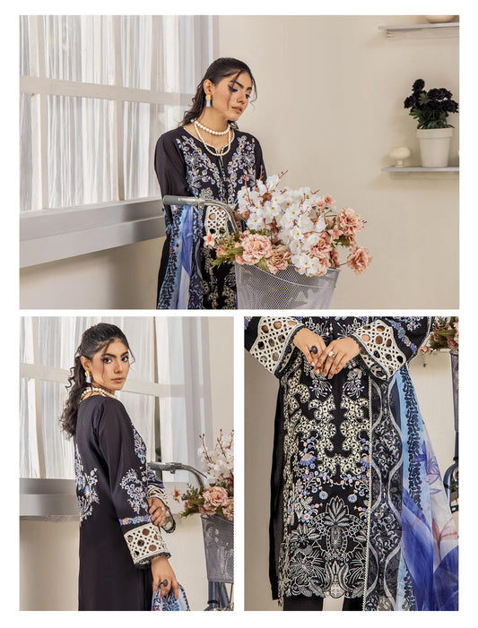 ZARA ALI BARIYA SEMI STITCHED '24- D05