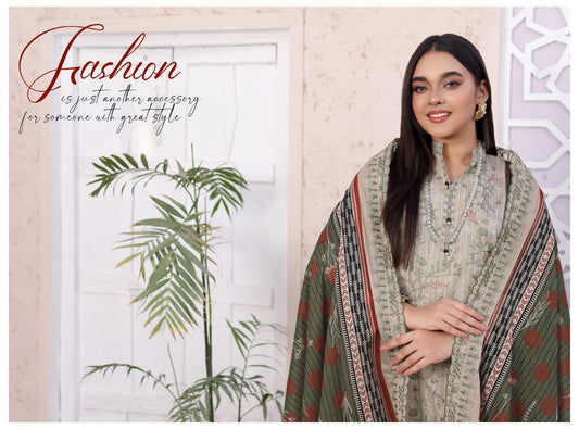 ARUSHA BY RANA ARTS UN-STITCHED 3PC | D-07