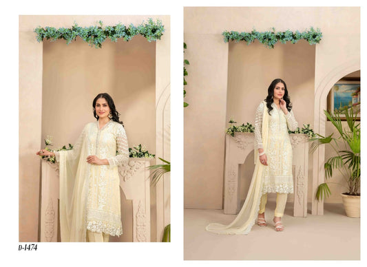 ZAURA BY TAWAKKAL SEMI-STITCHED 3PC | D-01