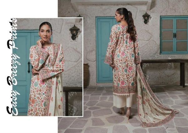 EASY BREEZY (VOL-3) BY ZARINEH UN-STITCHED 3 PC| D-10