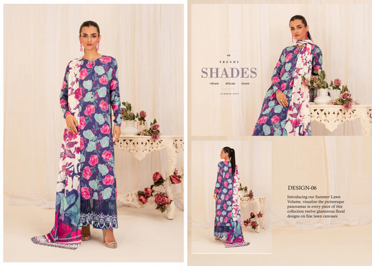 ZIVA BY GULJE LAWN UN-STITCHED | D-08