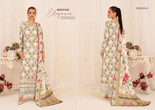 ZIVA BY GULJE LAWN UN-STITCHED | D-09