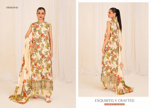 ZIVA BY GULJE LAWN UN-STITCHED | D-02