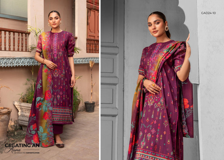 Adaa By Gulljee Printed Embroidered Lawn Collection (GAD2401-A10)