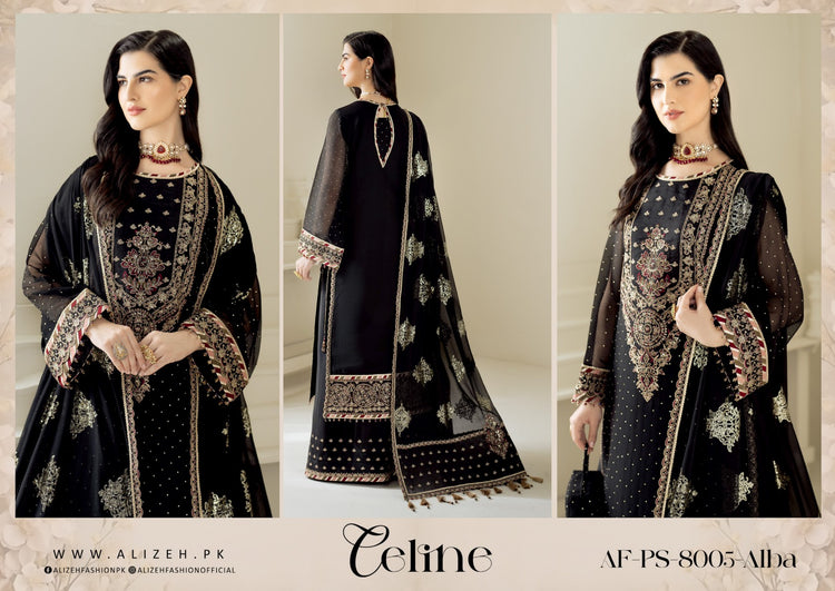 CELINE BY ALIZEH UNSTITCHED CHIFFON AF-PS-8005-ALBA