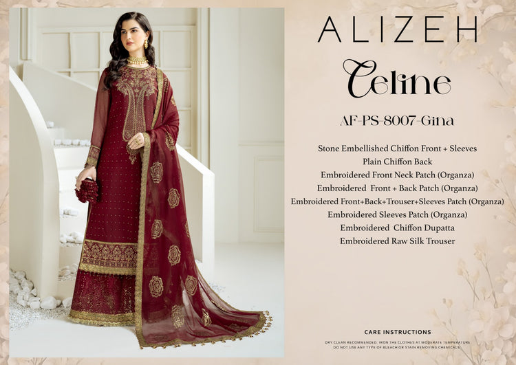 CELINE BY ALIZEH UNSTITCHED CHIFFON AF-PS-8007-GINA