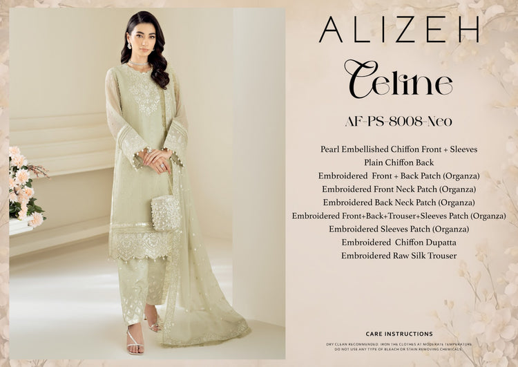 CELINE BY ALIZEH UNSTITCHED CHIFFON AF-PS-8008-NEO