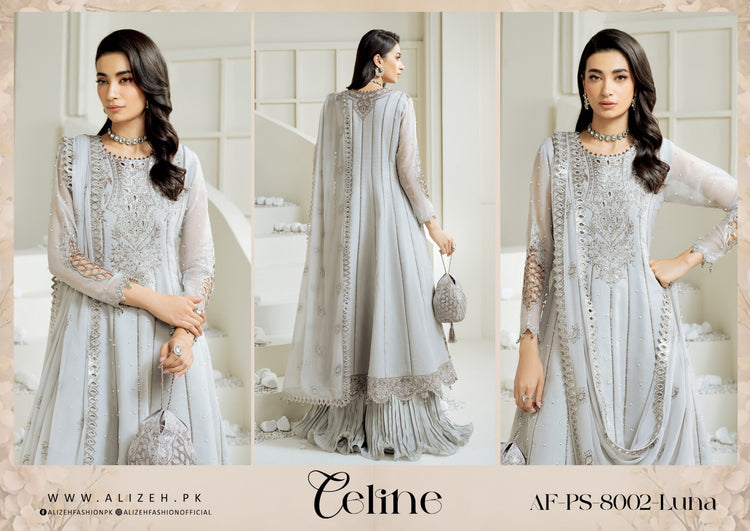 CELINE BY ALIZEH UNSTITCHED CHIFFON AF-PS-8002-LUNA