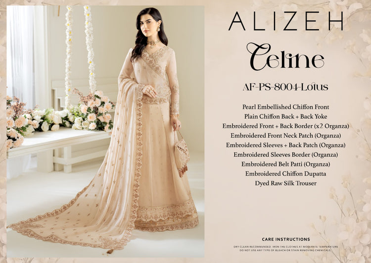 CELINE BY ALIZEH UNSTITCHED CHIFFON AF-PS-8004-LOTUS