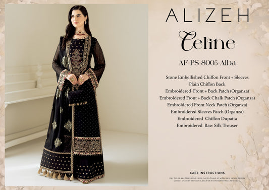 CELINE BY ALIZEH UNSTITCHED CHIFFON AF-PS-8005-ALBA