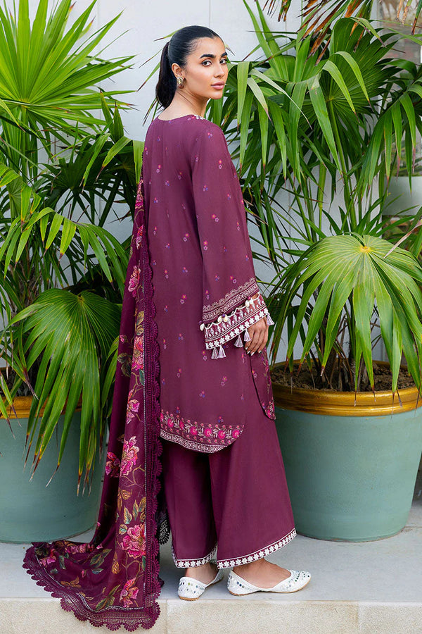 CROSS STITCH/FLORAL MUSE-3PC SATIN PRINTED SUIT