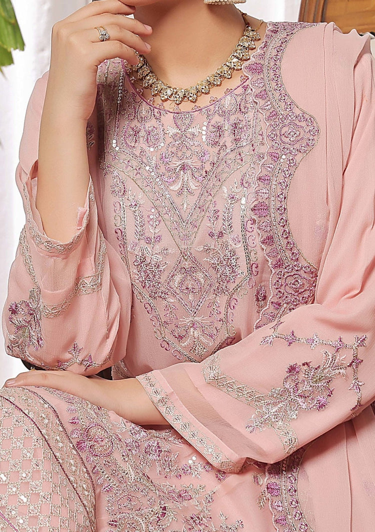 NAZIN LUXURY CHIFFON SEMI-STITCHED 3PC | D-01