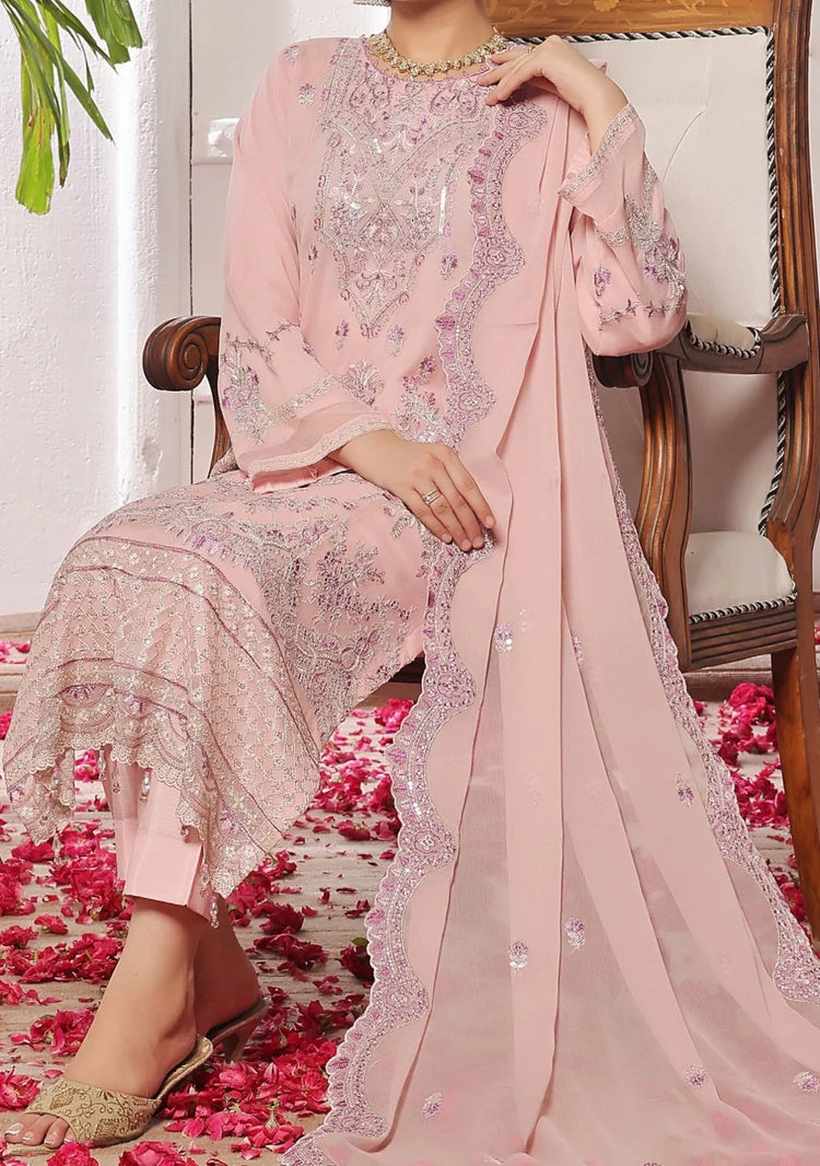 NAZIN LUXURY CHIFFON SEMI-STITCHED 3PC | D-01