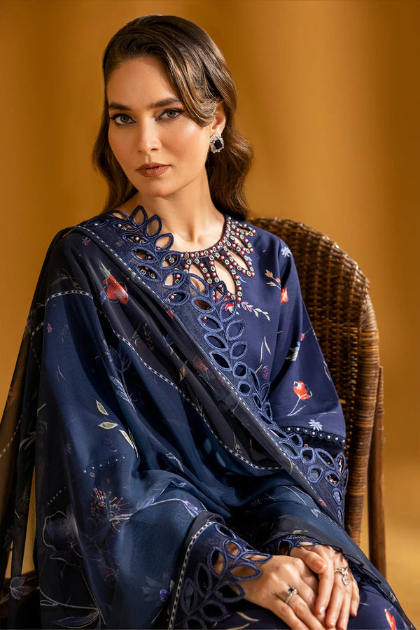 MAAHI PRINTED WITH EMBROIDERED LAWN BY ALIZEH|Iris
