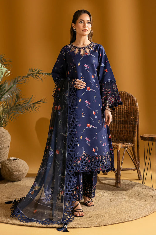MAAHI PRINTED WITH EMBROIDERED LAWN BY ALIZEH|  Iris