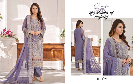 ELIF BY NOOR SEMI STITCHED 3PC|D-04