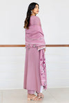 CROSS STITCH/ANTIQUE BLUSH-3PC SATIN EMBROIDERED SUIT