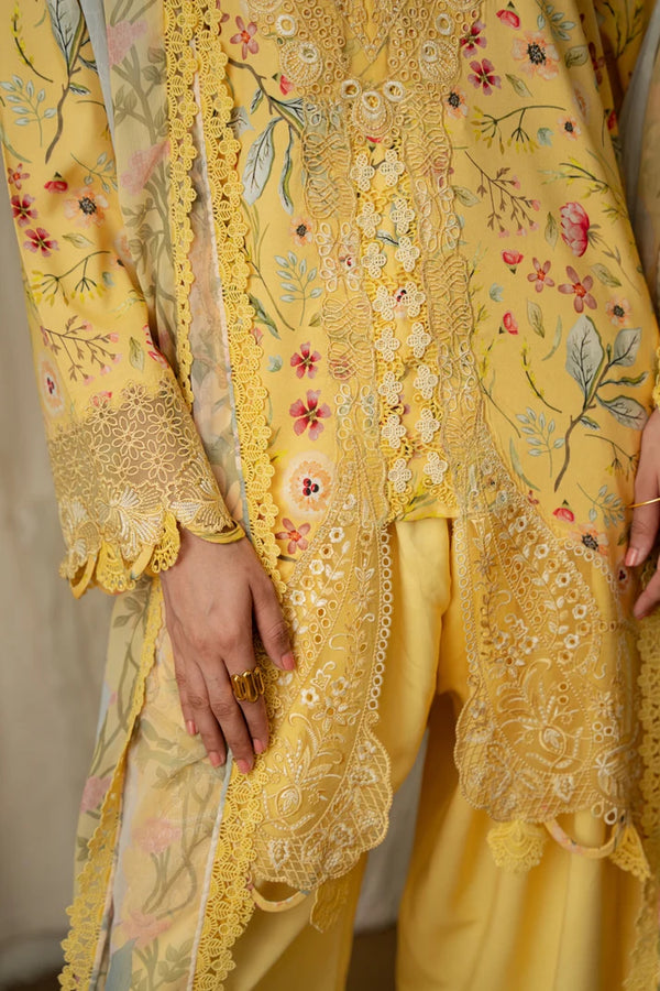 Aabyaan Print Luxe Linen MARIGOLD (AK-06)
