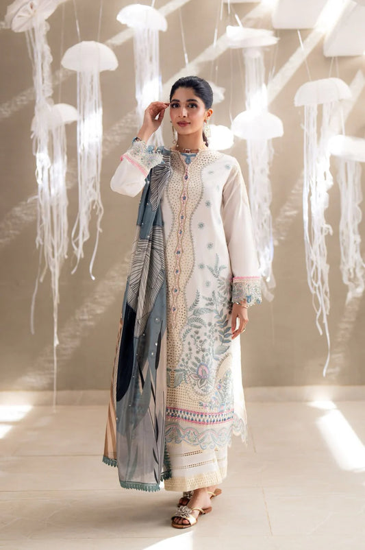 SAAGAR BY AABYAAN LUXURY FESTIVE LAWN | ZAIRA