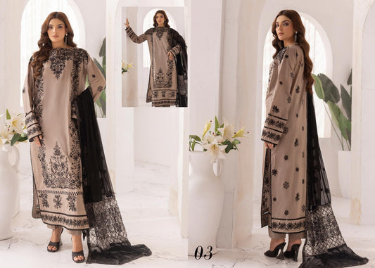 MAHEES EXCLUSIVE UNSTITCHED LAWN D-03