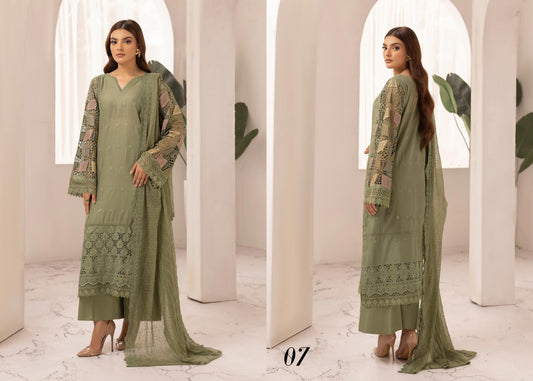 MAHEES EXCLUSIVE UNSTITCHED LAWN D-07