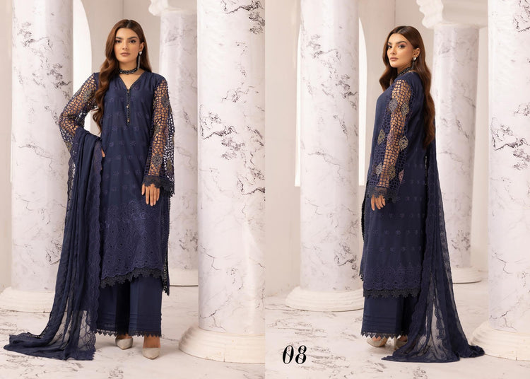 MAHEES EXCLUSIVE UNSTITCHED LAWN D-08