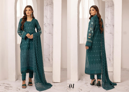 MAHEES EXCLUSIVE UNSTITCHED LAWN D-01