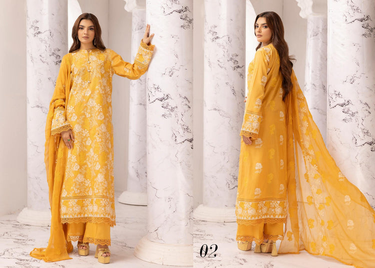 MAHEES EXCLUSIVE UNSTITCHED LAWN D-02