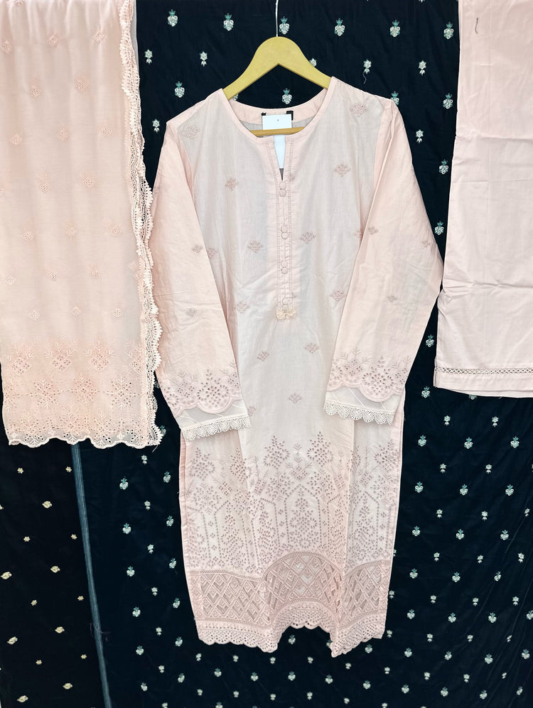 SADABAHAR PREMIUM CHIKANKARI- BABY PINK