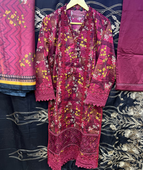 SADABAHAR LAWN CUTWORK - WINE