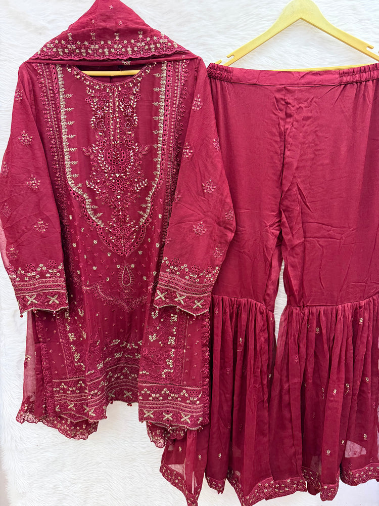 SADABAHAR AFSANAY LUXURY CHIFFON STITCHED | D-08