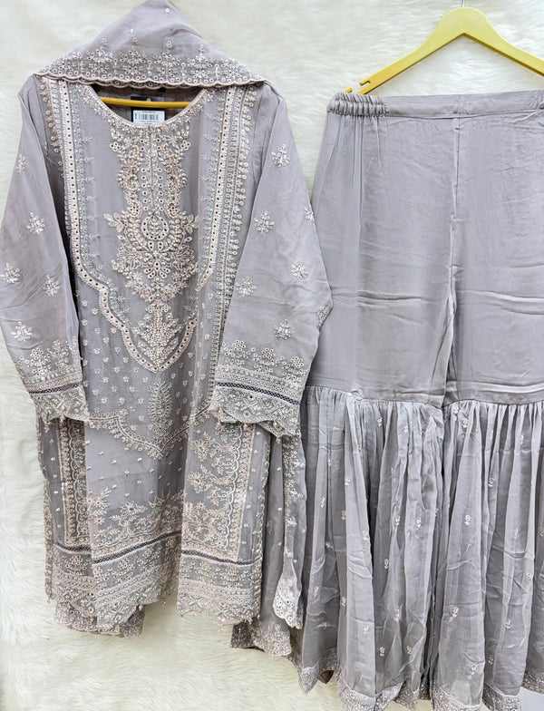 SADABAHAR AFSANAY LUXURY CHIFFON STITCHED | D-01