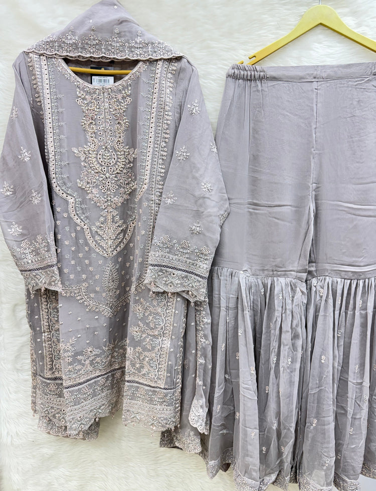 SADABAHAR AFSANAY LUXURY CHIFFON STITCHED | D-01