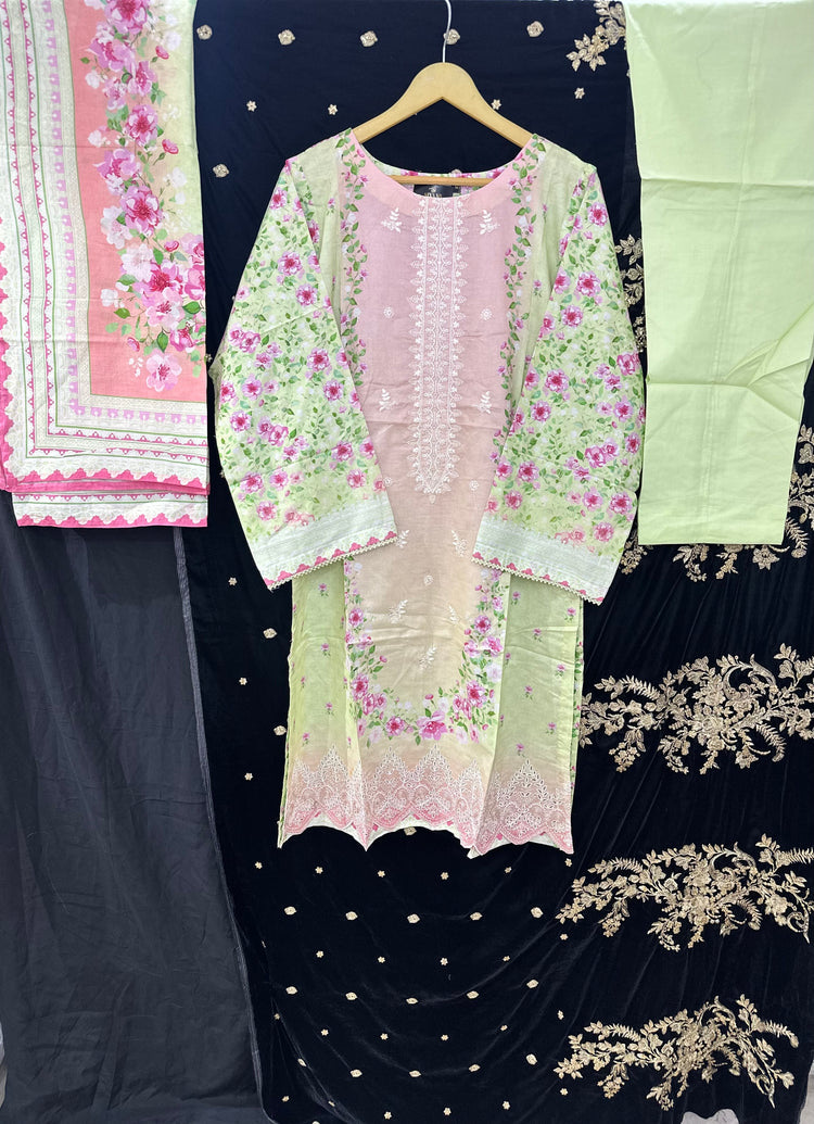 BIN SAEED PRINTED CHIKANKARI- 07