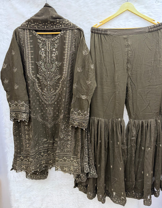 SADABAHAR AFSANAY LUXURY CHIFFON STITCHED | D-02