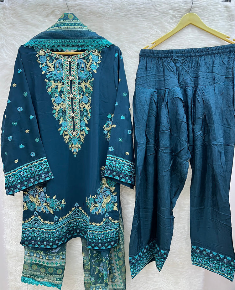 ROOHI KARMA- Teal Blue