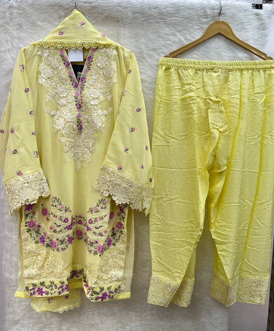 ROOHI KARMA- Butter Cream Yellow
