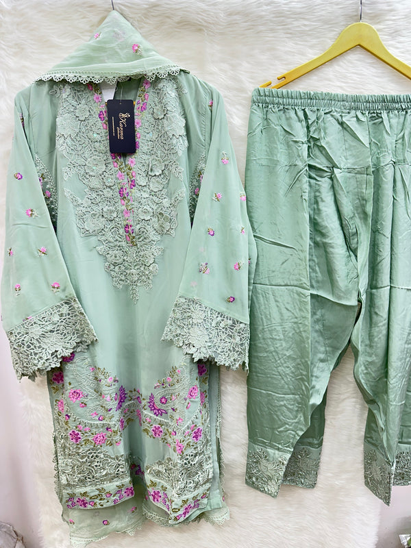 ROOHI KARMA- Pastel Sage Green